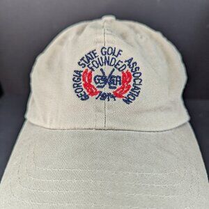 Georgia State Golf Association Embroidered Logo Men Brown Adj Strap Back Cap Hat